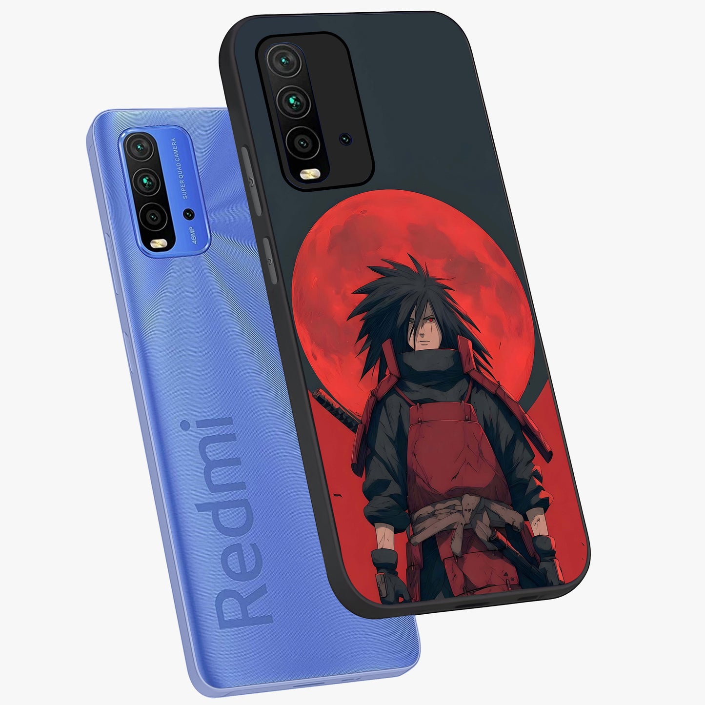 Crimson Moon Warlord Glass Case displayed in angled mockup highlighting dramatic crimson moon design with fantasy aesthetic.
