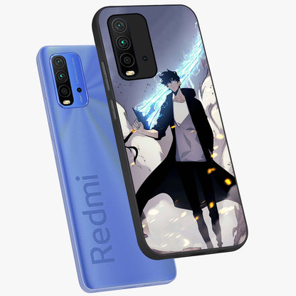 Dark Lightning Anime Warrior Glass Case displayed in angled mockup highlighting powerful lightning themed anime illustration.