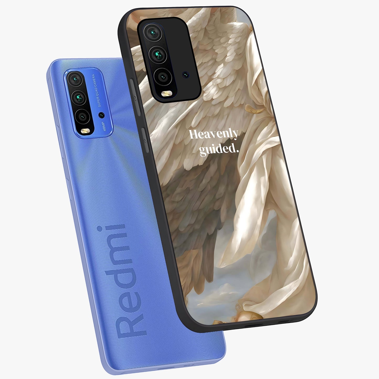 Divine Winged Grace Glass Case displayed in angled mockup highlighting graceful wing design with divine aesthetic style.