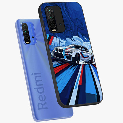Drift Power Rush Glass Case displayed in angled mockup highlighting powerful drift car design with sporty aesthetic style.