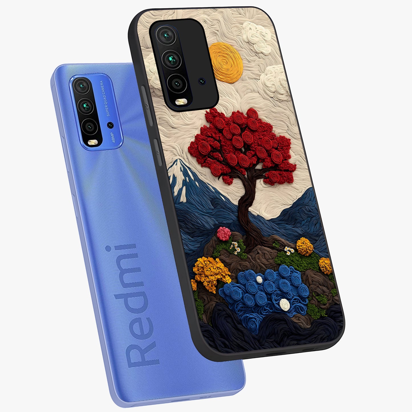 Eternal Nature Tapestry Glass Case displayed in angled mockup highlighting detailed botanical pattern with artistic aesthetic.