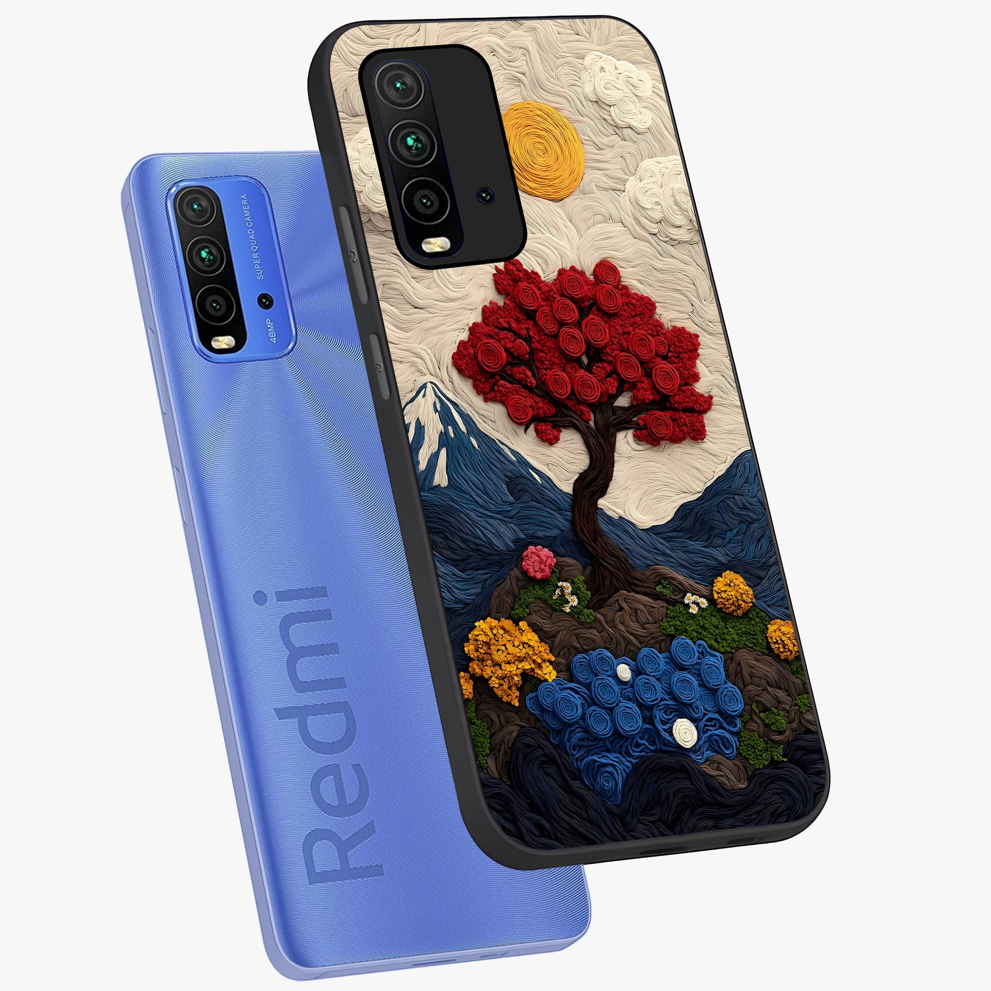 Eternal Nature Tapestry Glass Case displayed in angled mockup highlighting detailed botanical pattern with artistic aesthetic.