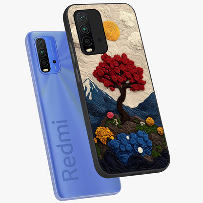 Eternal Nature Tapestry Glass Case displayed in angled mockup highlighting detailed botanical pattern with artistic aesthetic.