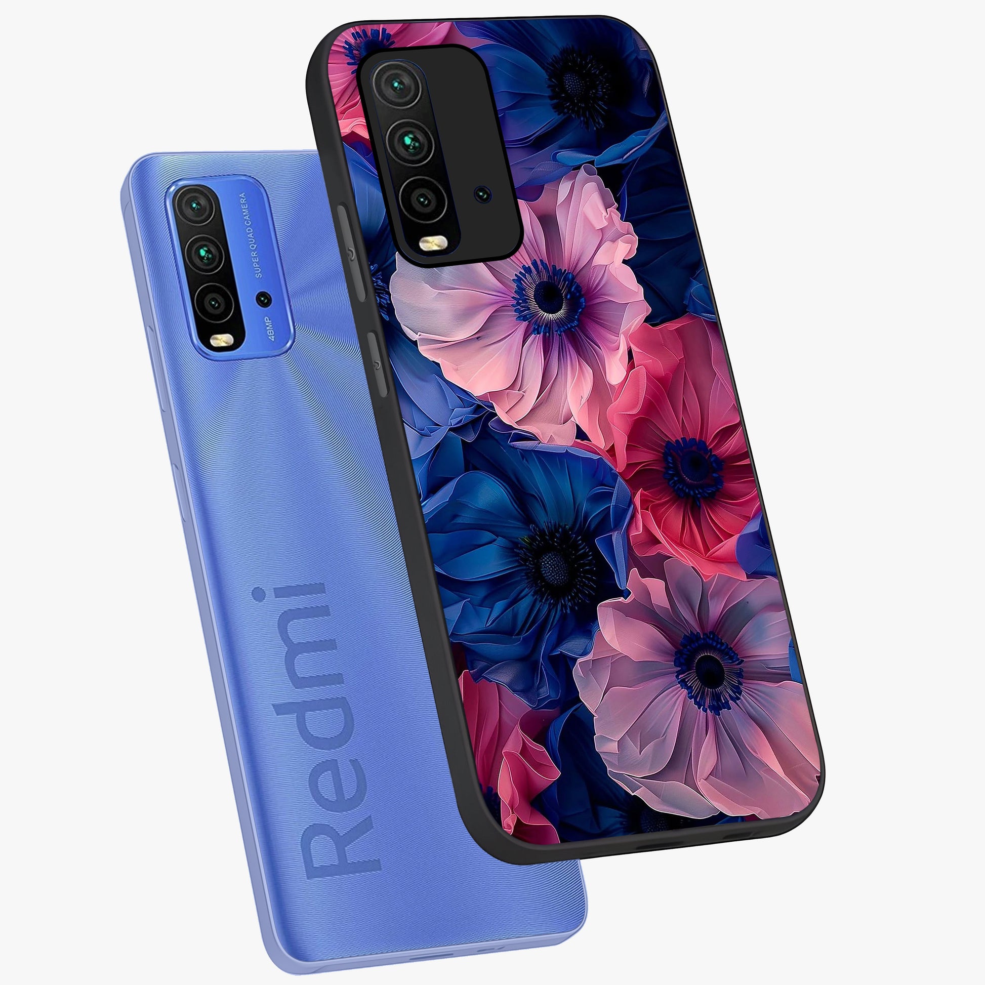 Flower Paper Art Pattern Glass Case displayed in angled mockup highlighting layered paper flower design with artistic aesthetic.