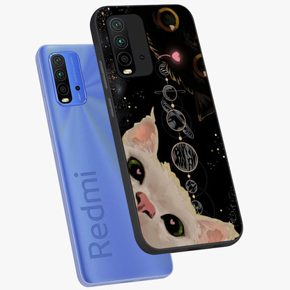 Galactic Cat Glass Case displayed in angled mockup highlighting celestial feline illustration with galaxy aesthetic style.