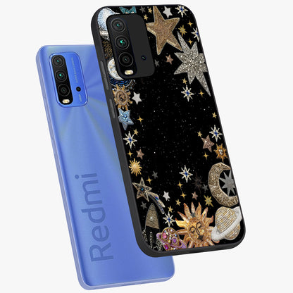 Galactic Jewel Stars Glass Case displayed in angled mockup highlighting shining celestial star design with cosmic aesthetic style.