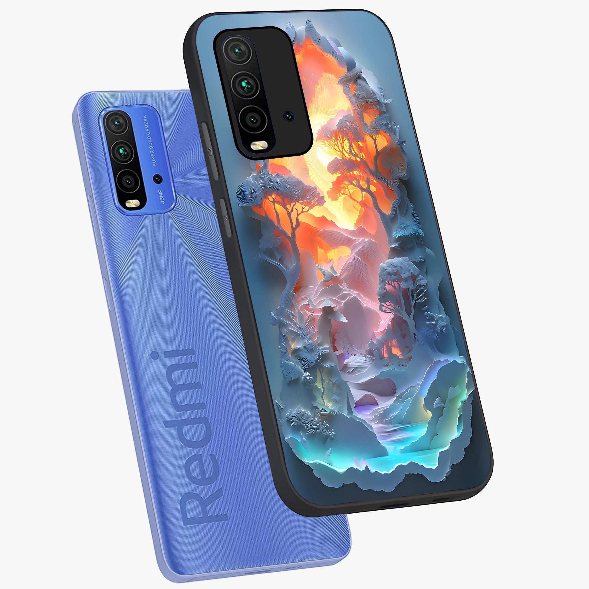 Glow Forest Portal Glass Case displayed in angled mockup highlighting mystical forest design with magical glowing aesthetic.