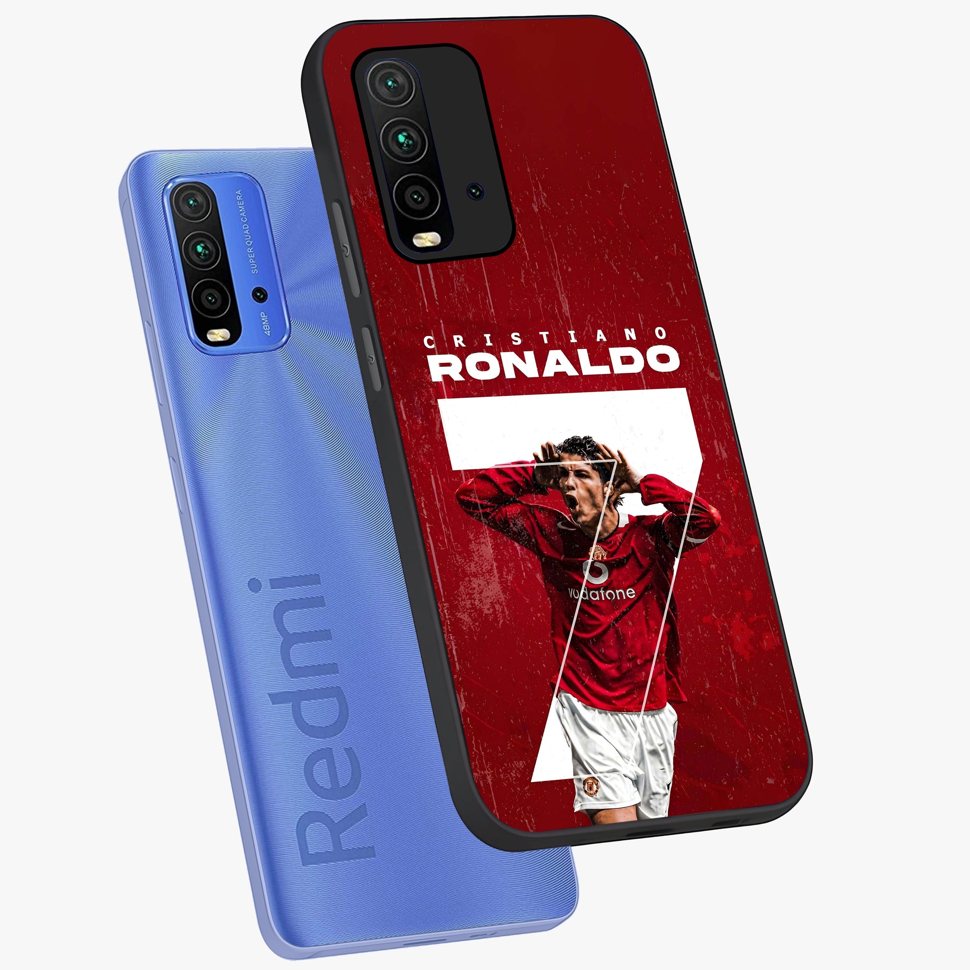 Goal Celebration Legacy Glass Case displayed in angled mockup highlighting energetic sports celebration design with bold athletic theme.