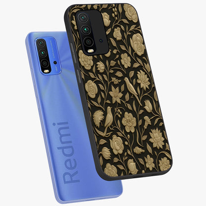 Golden Evil Eye Mandala Glass Case displayed in angled mockup highlighting protective evil eye symbol with golden mandala design.