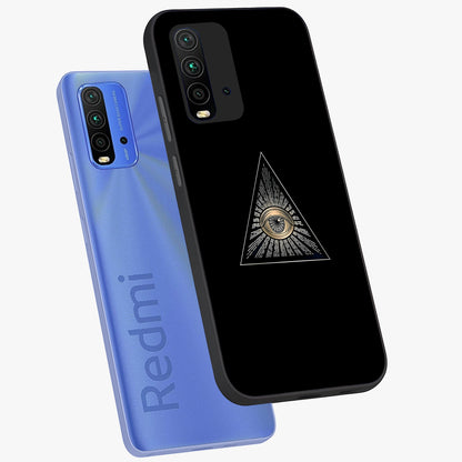 Illuminati Evil Glass Case displayed in angled mockup highlighting dark occult inspired design with bold aesthetic style.