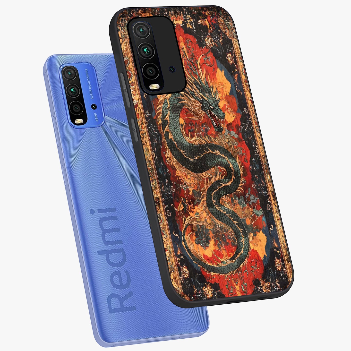 Inferno Dragon Soul Glass Case displayed in angled mockup highlighting powerful dragon illustration with inferno aesthetic.