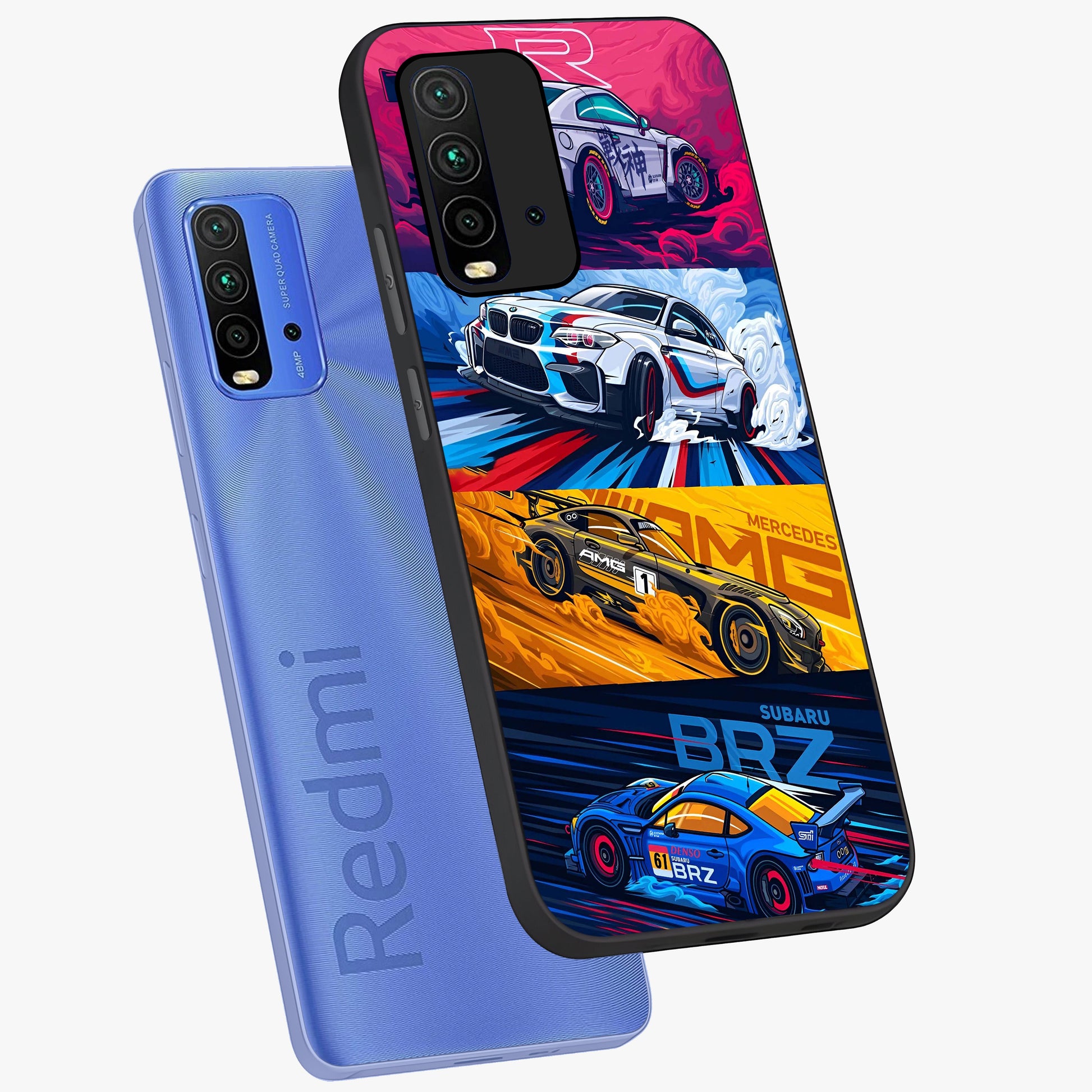 JDM Sports Car Glass Case displayed in angled mockup highlighting sleek Japanese racing car design with automotive aesthetic.