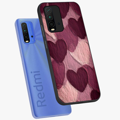 Layered Paper Hearts Glass Case displayed in angled mockup highlighting creative paper craft heart design with romantic aesthetic.