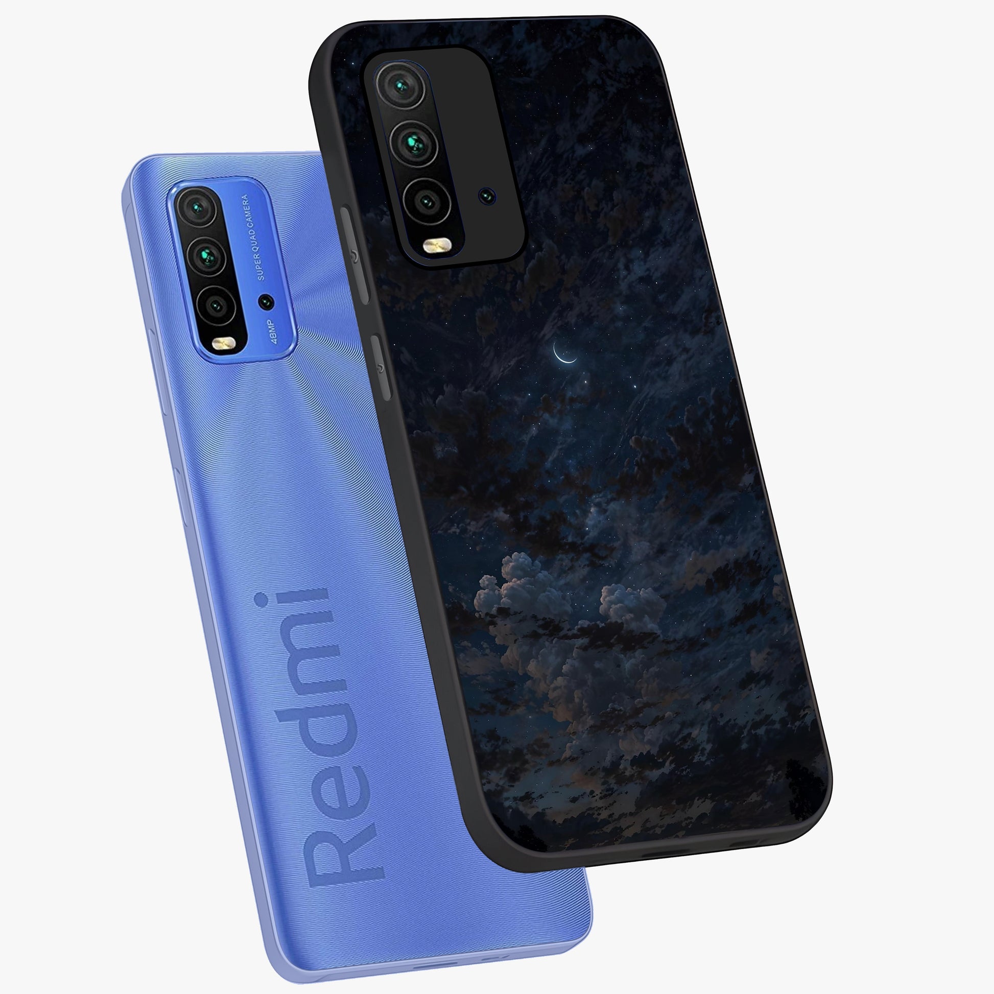 Lunar Veil Silence Glass Case displayed in angled mockup highlighting soft lunar design with peaceful celestial aesthetic.