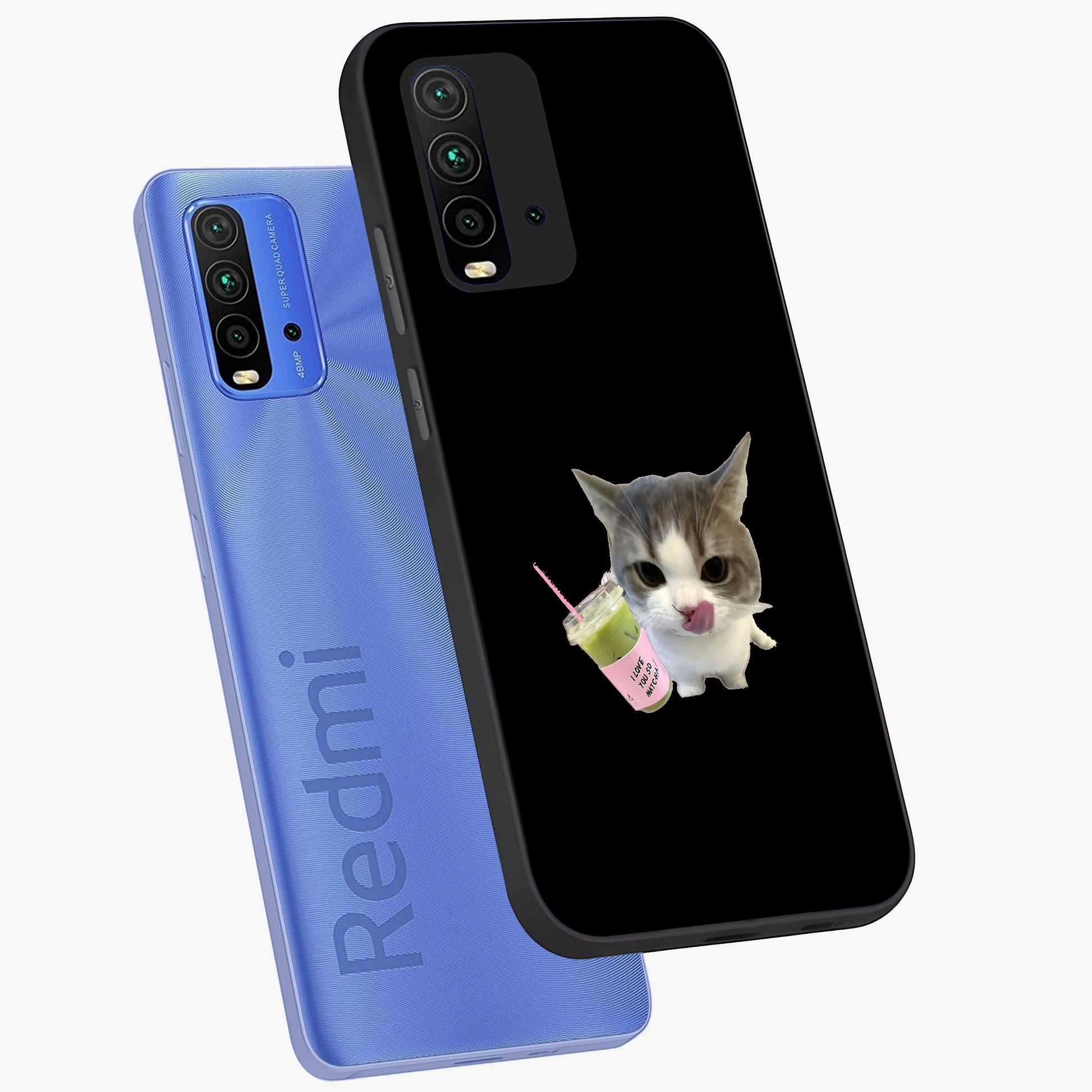 Matcha Cat Style Glass Case displayed in angled mockup highlighting playful feline design with pastel matcha aesthetic.