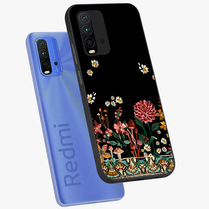 Midnight Bloom Pattern Glass Case displayed in angled mockup highlighting elegant flower design with midnight aesthetic style.