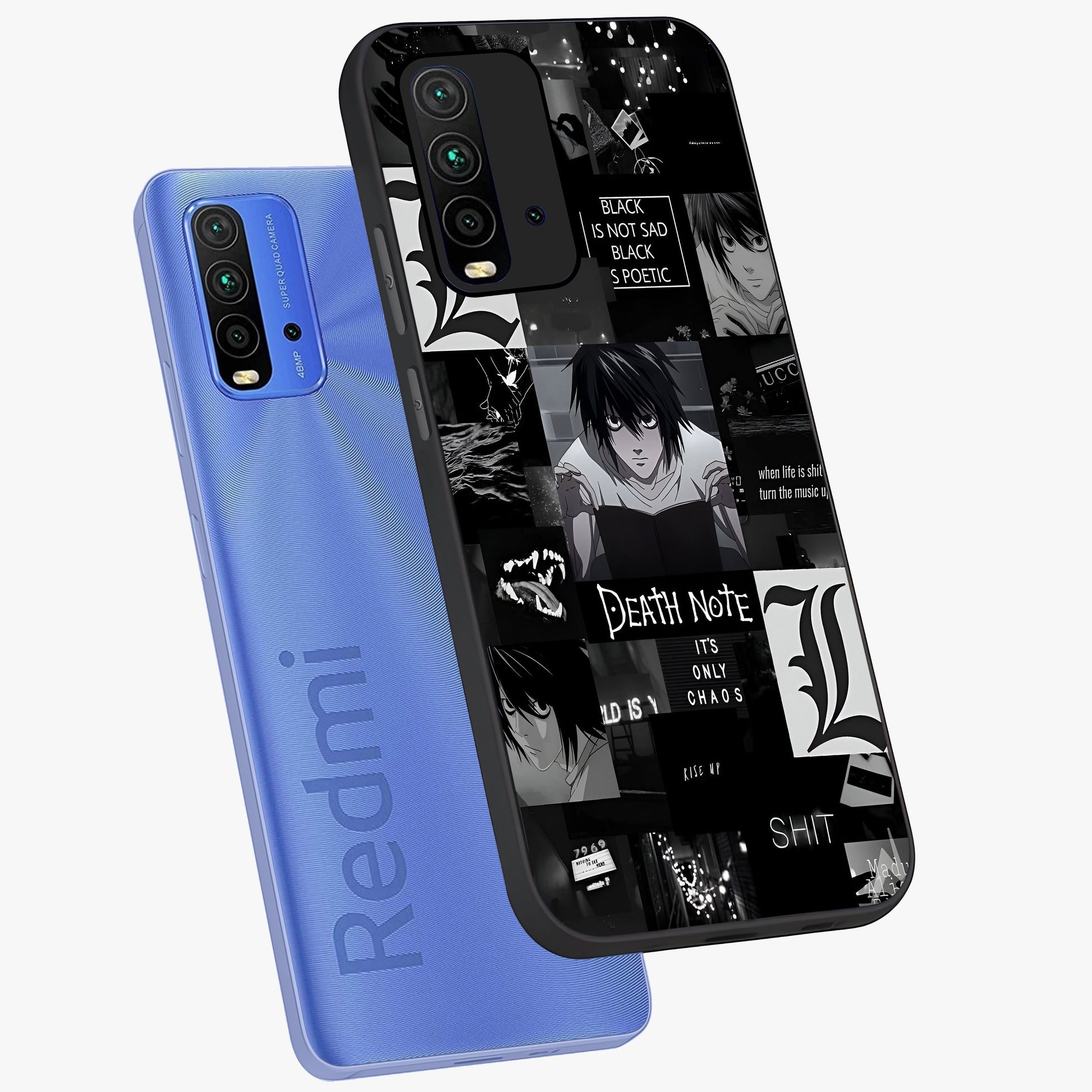 Midnight Chaos Mind Glass Case displayed in angled mockup highlighting chaotic artistic design with dramatic midnight aesthetic.