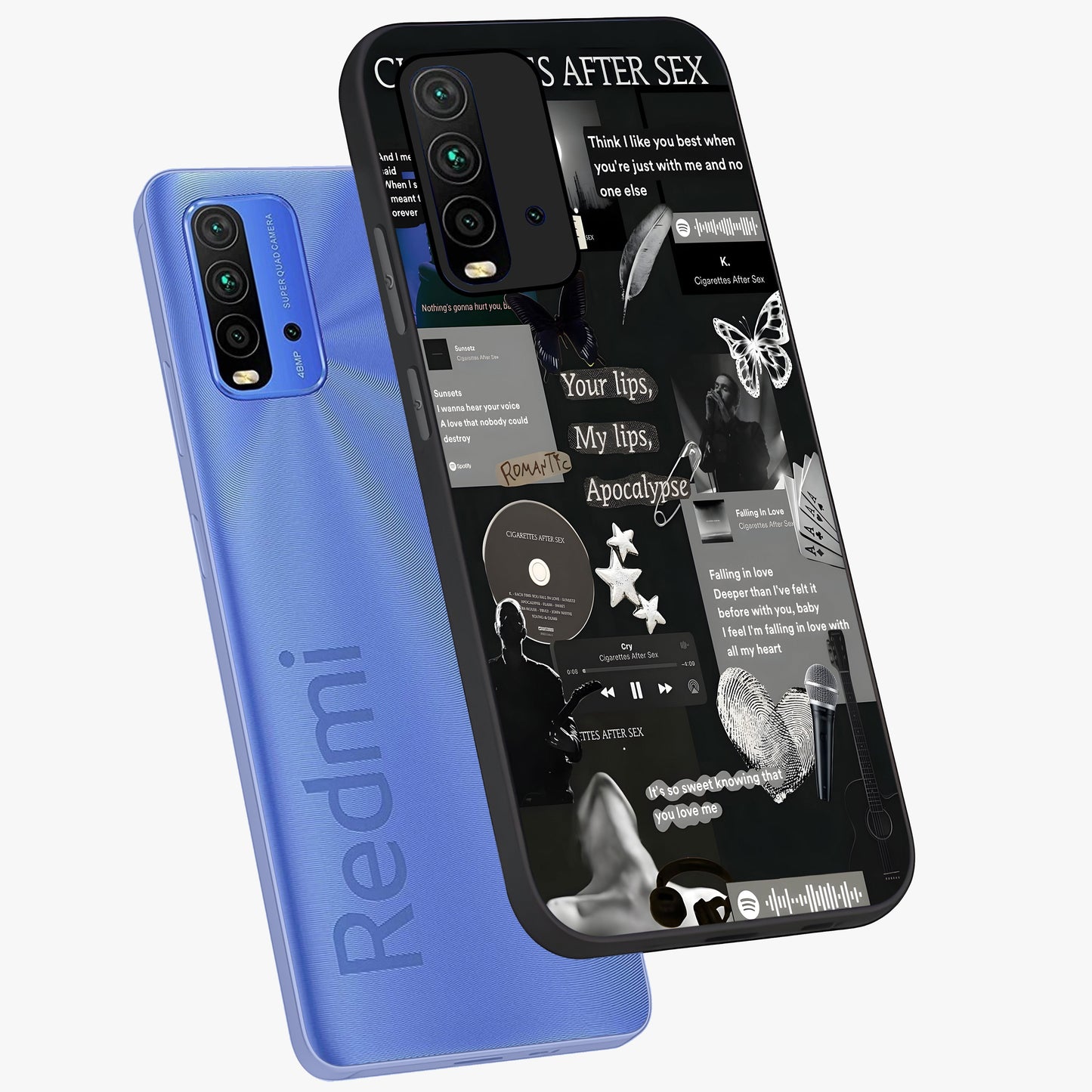 Midnight Love Echo Glass Case displayed in angled mockup highlighting elegant love inspired design with deep aesthetic style.