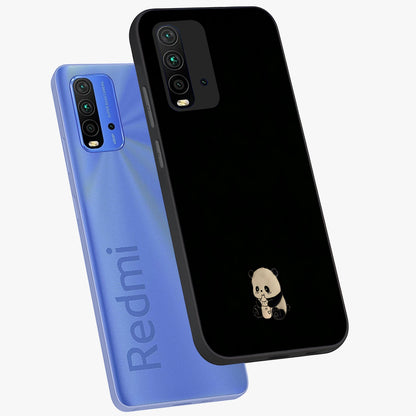 Midnight Panda Love Glass Case displayed in angled mockup highlighting adorable panda illustration with midnight aesthetic.