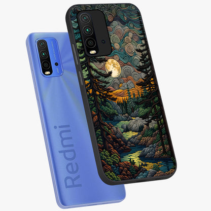 Moonlight Forest Dream Glass Case displayed in angled mockup highlighting dreamy forest design with glowing moon aesthetic.