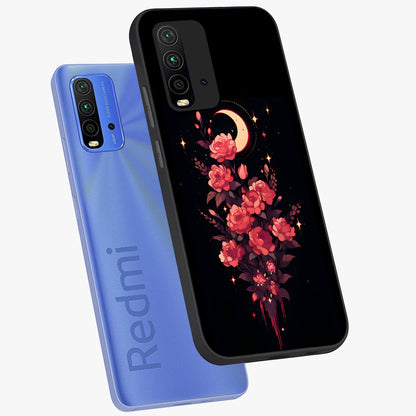 Moonlit Floral Elegance Glass Case displayed in angled mockup highlighting graceful flower design with soft moonlight aesthetic.
