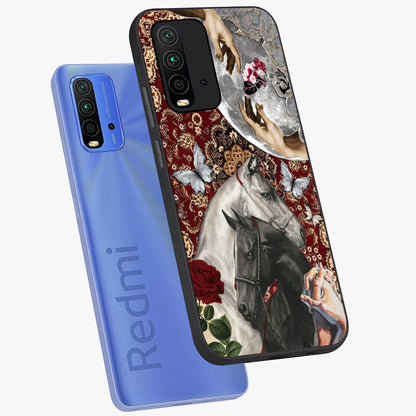 Moonlit Royal Stallion Glass Case displayed in angled mockup highlighting powerful stallion illustration with royal night aesthetic.