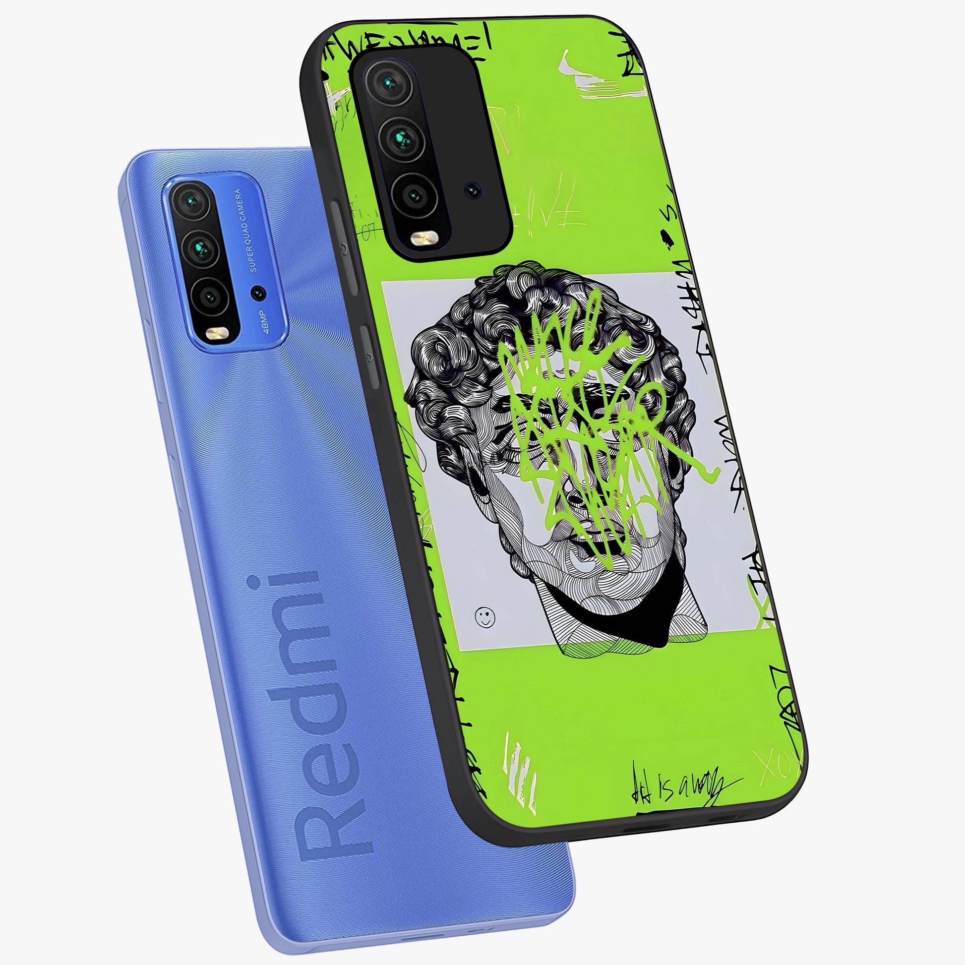 Neo Graffiti Rebellion Glass Case displayed in angled mockup highlighting urban street art design with rebellious aesthetic.