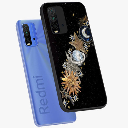 Pearls Universe Object Glass Case displayed in angled mockup highlighting celestial pearl design with dreamy aesthetic.