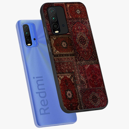 Persian Velvet Tale Glass Case displayed in angled mockup highlighting ornate textile inspired design with royal aesthetic.