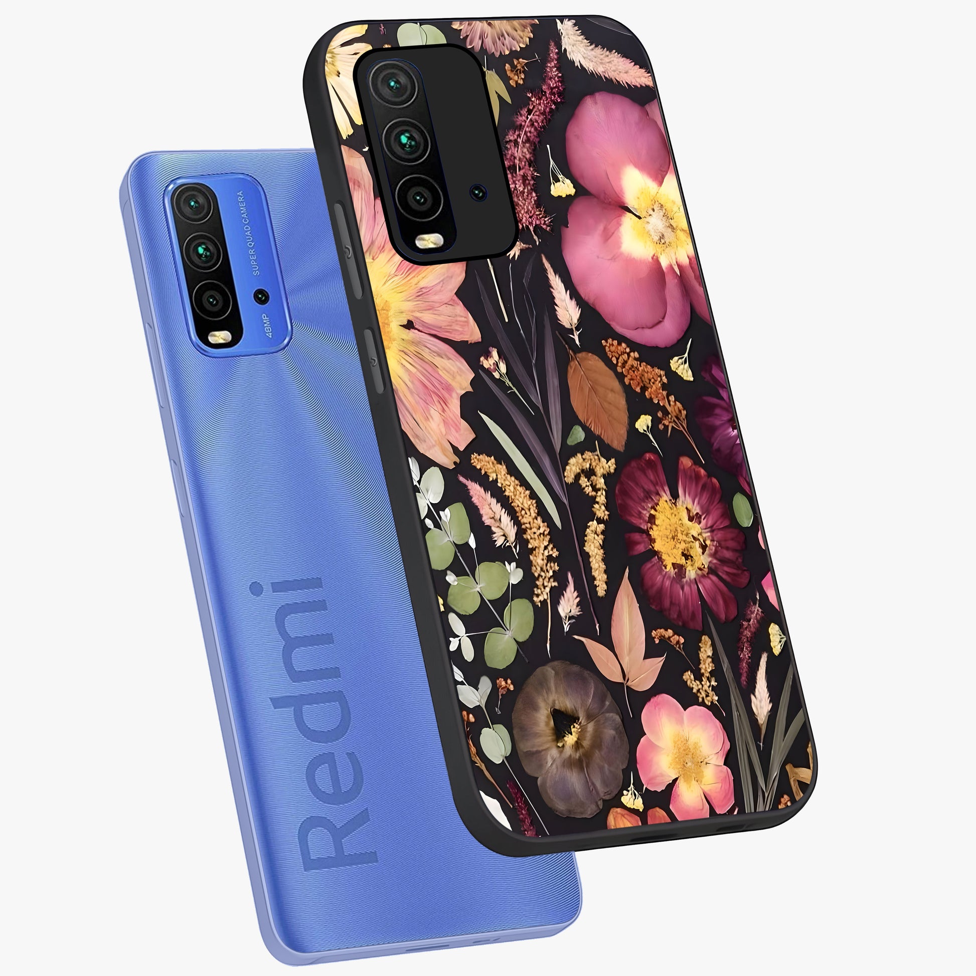 Petal Dream Tapestry Glass Case displayed in angled mockup highlighting decorative petal pattern with elegant botanical aesthetic.