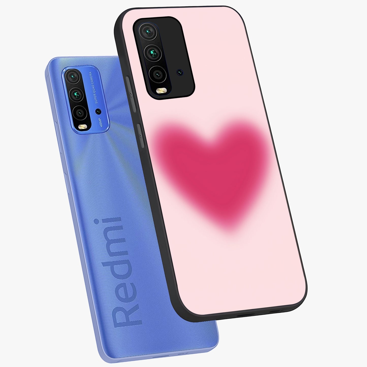 Pink Aura Heart Glass Case displayed in angled mockup highlighting vibrant pink heart design with dreamy aura aesthetic.