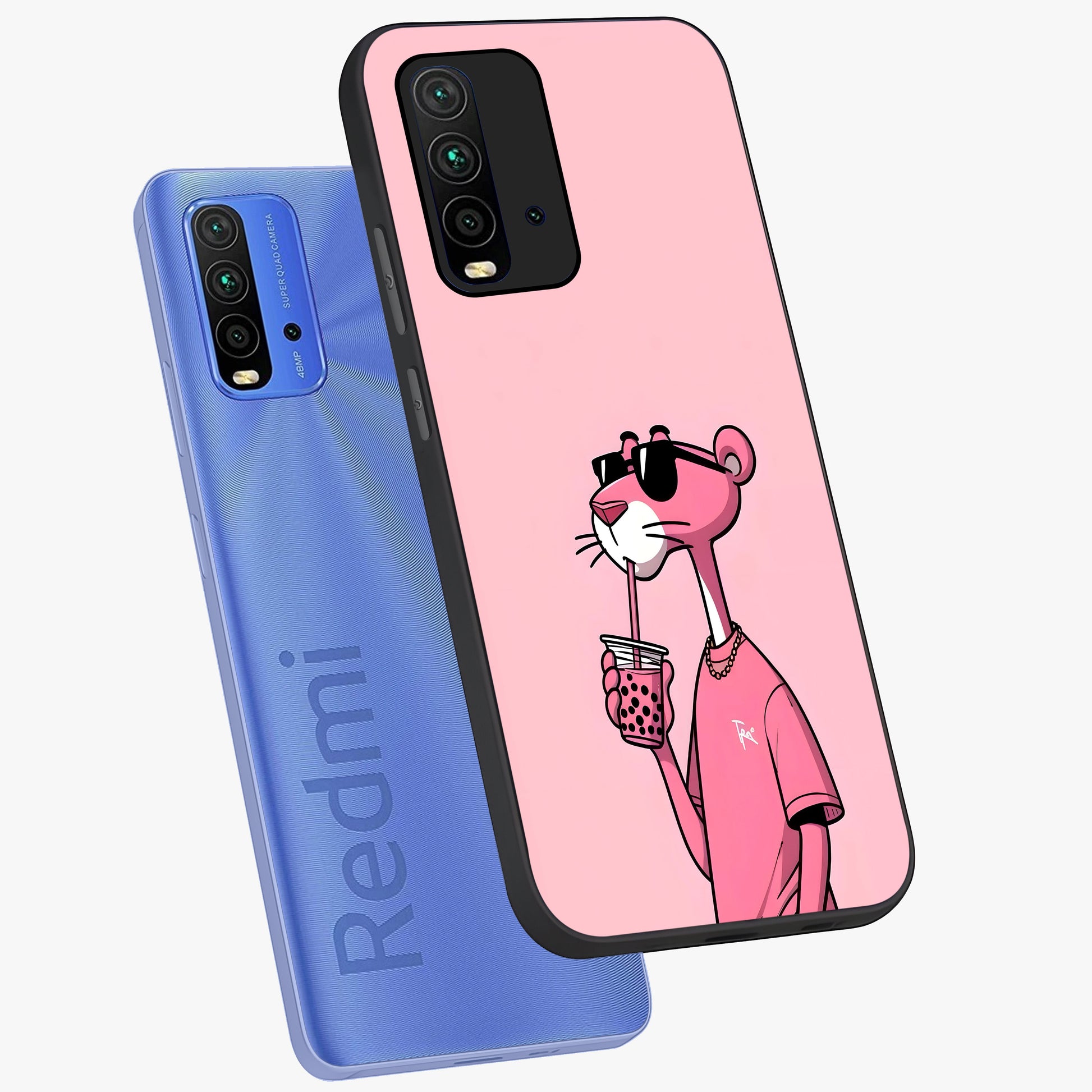 Pink Panther Glass Case displayed in angled mockup highlighting playful cartoon character design with vibrant pink aesthetic.
