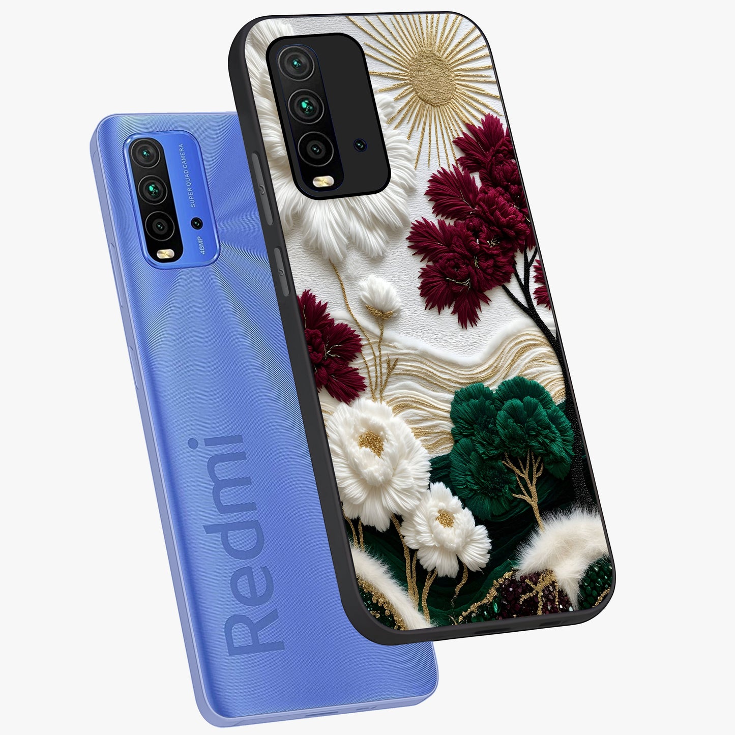Radiant Bloom Elegance Glass Case displayed in angled mockup highlighting graceful floral design with radiant aesthetic style.