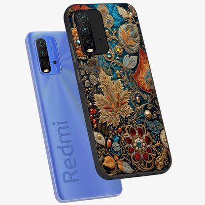 Royal Jewel Garden Glass Case displayed in angled mockup highlighting vibrant jewel inspired floral design with elegant aesthetic.
