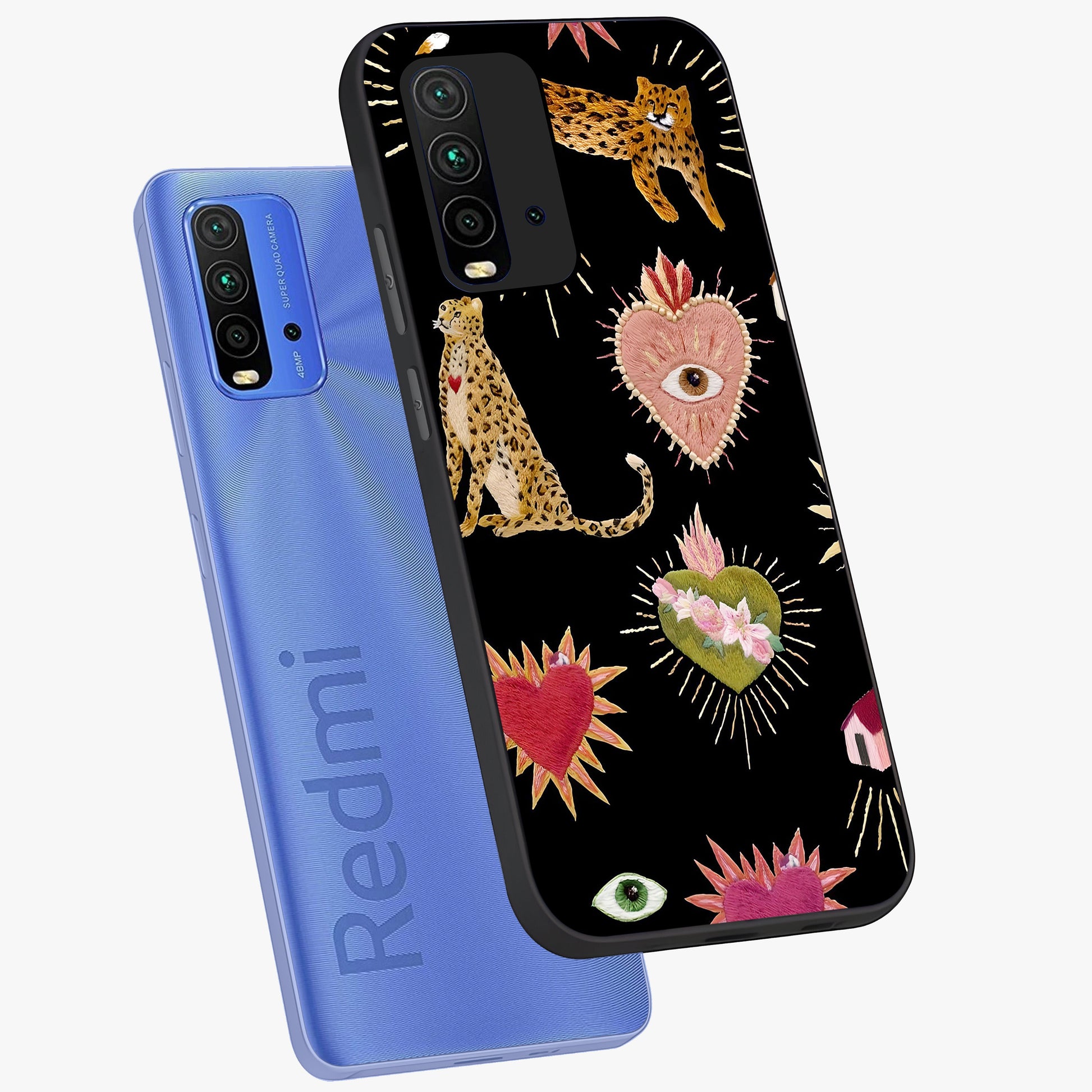 Sacred Jungle Heart Glass Case displayed in angled mockup highlighting lush tropical design with natural aesthetic style.