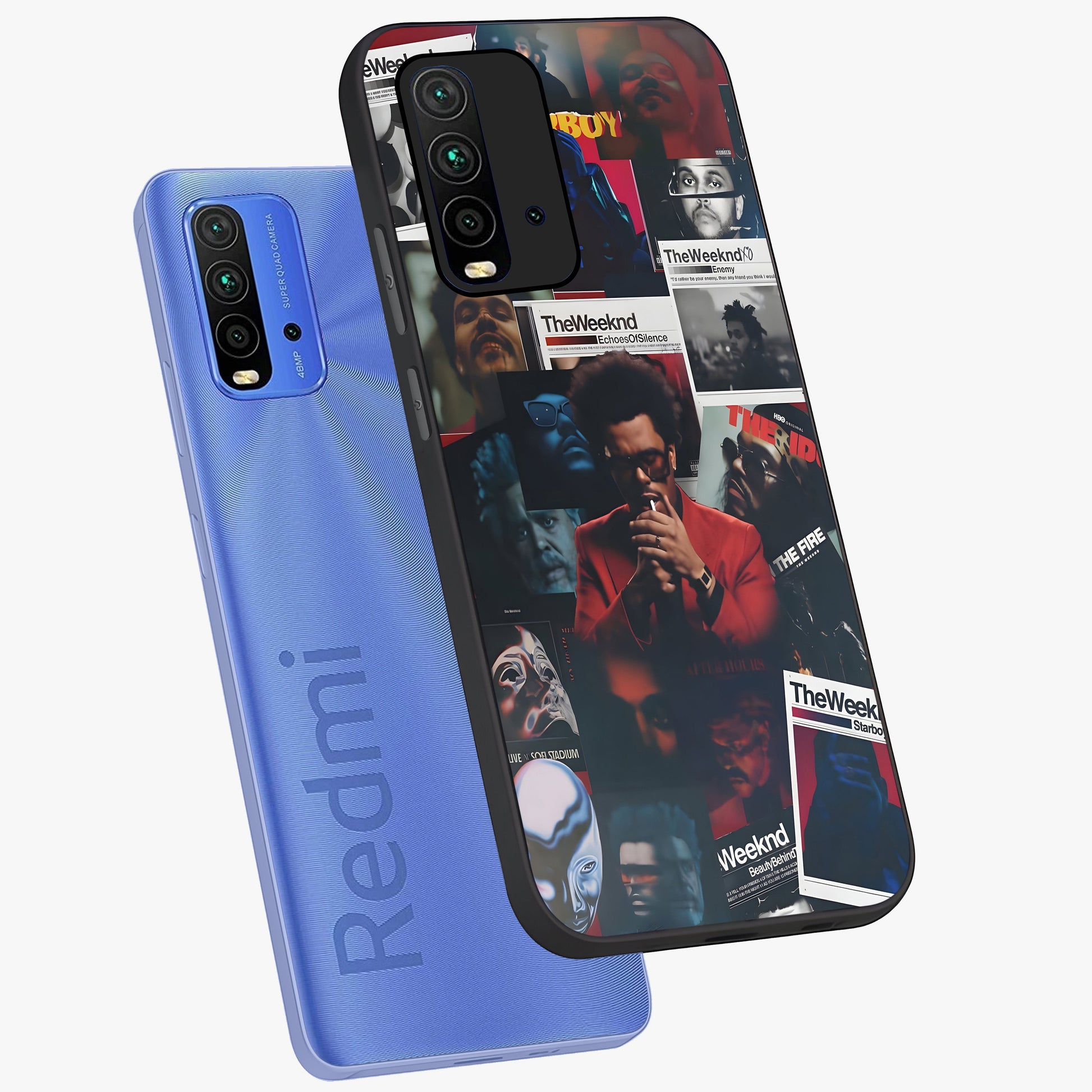 The Weeknd Glass Case displayed in angled mockup highlighting stylish pop culture inspired design with modern aesthetic.