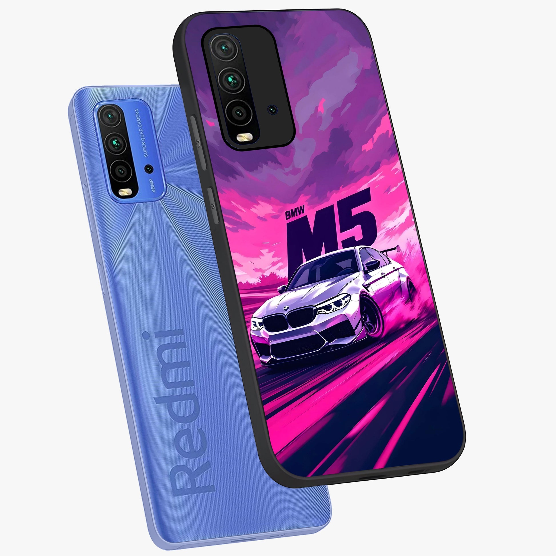 Velocity Drift Pulse Glass Case displayed in angled mockup highlighting dynamic drift design with sporty automotive aesthetic.