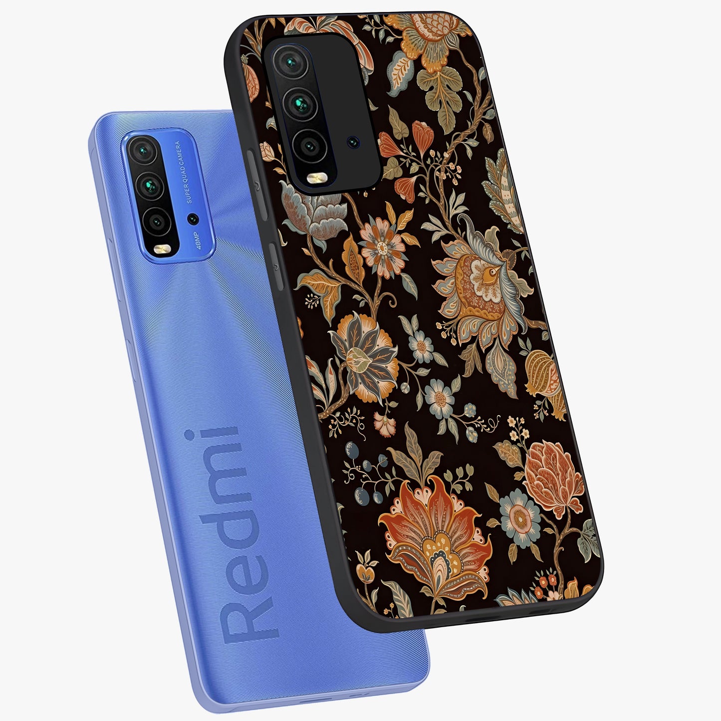 Vintage Floral Dream Glass Case displayed in angled mockup highlighting elegant vintage flower design with soft aesthetic style.