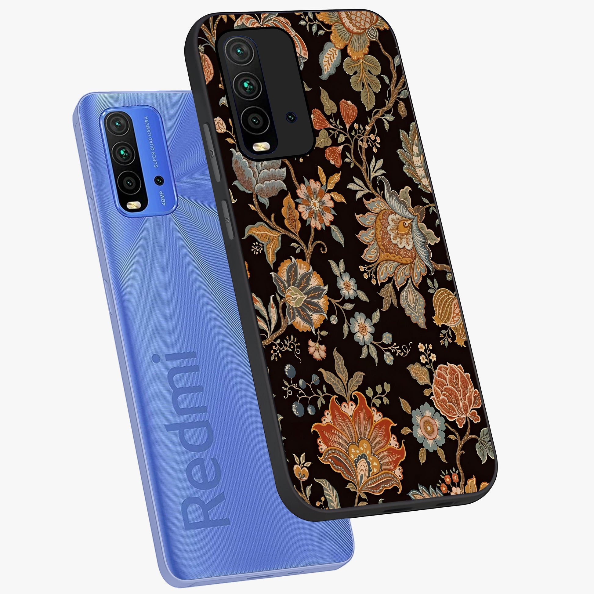 Vintage Floral Dream Glass Case displayed in angled mockup highlighting elegant vintage flower design with soft aesthetic style.