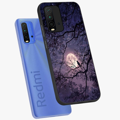 Whispering Moon Silence Glass Case displayed in angled mockup highlighting calm lunar design with dreamy night aesthetic.