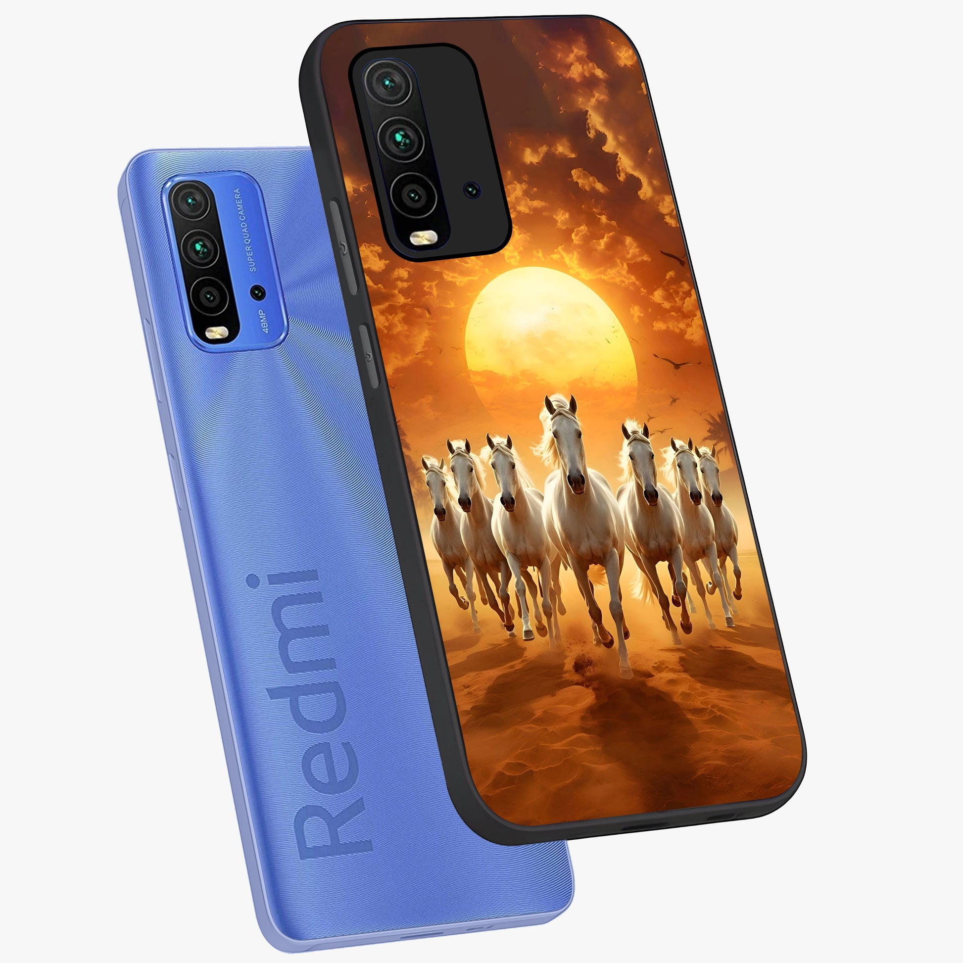 Wild Sunset Majesty Glass Case displayed in angled mockup highlighting vibrant sunset sky design with scenic aesthetic.