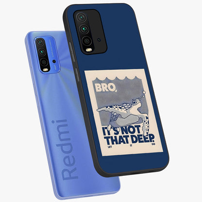 Worry Less Swim Glass Case displayed in angled mockup highlighting fun typography design with relaxed aesthetic style.