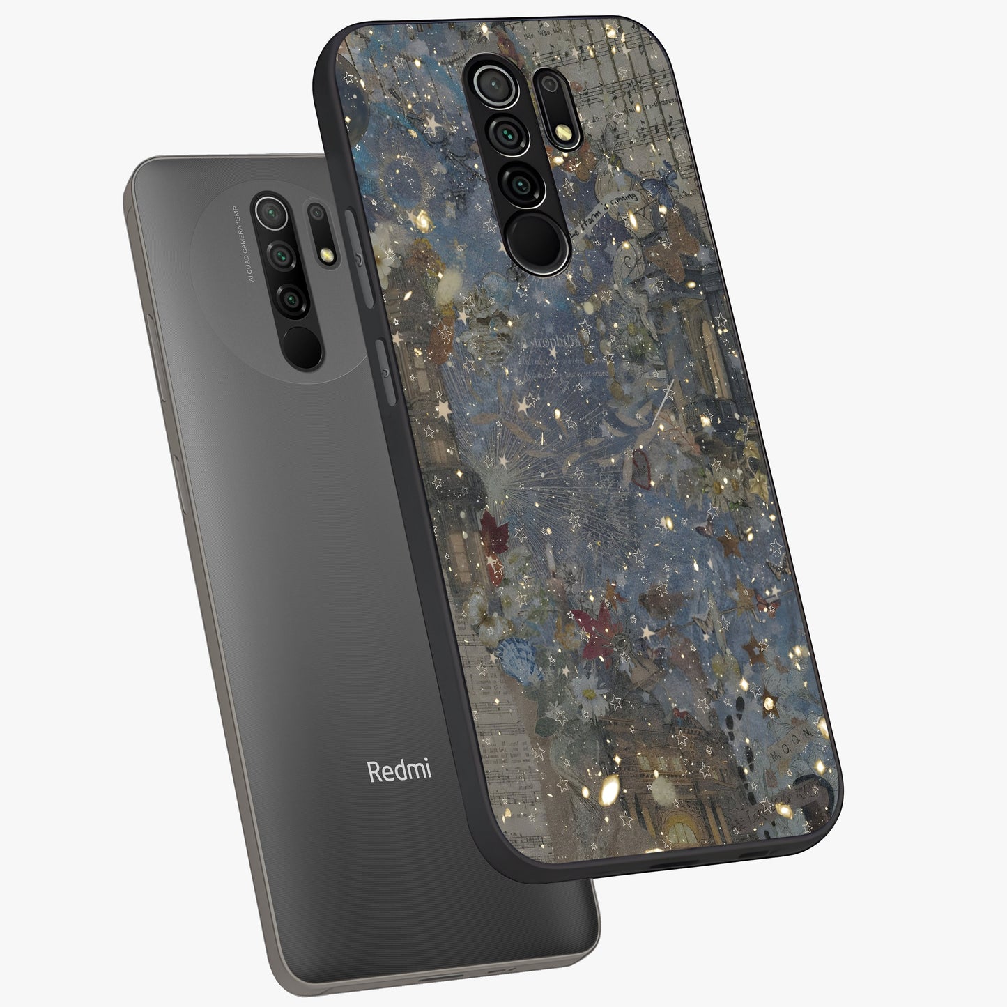 Aesthetic Astrolophia Glass Case displayed in angled mockup highlighting artistic aesthetic elements and smooth glass surface.