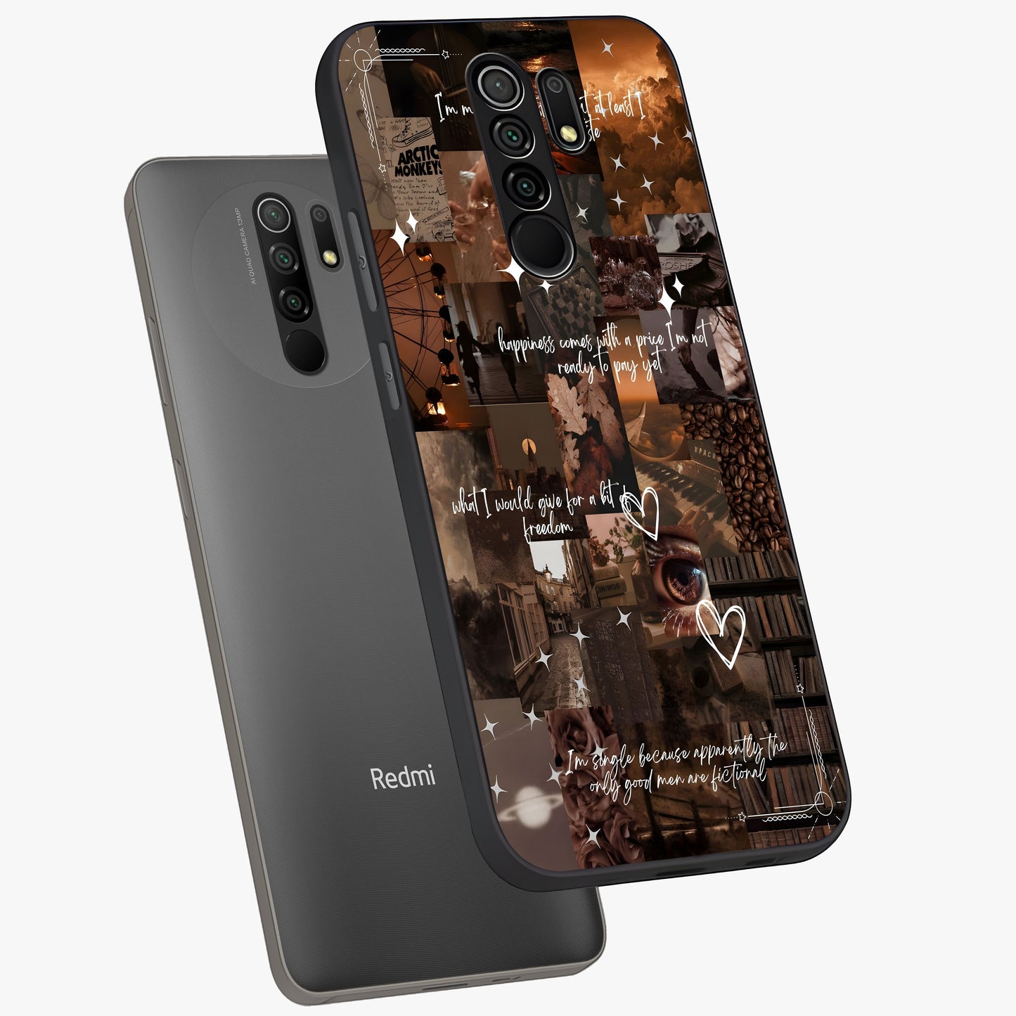 Bittersweet Aesthetic Chaos Glass Case displayed in angled mockup highlighting expressive abstract artwork and edgy aesthetic theme.