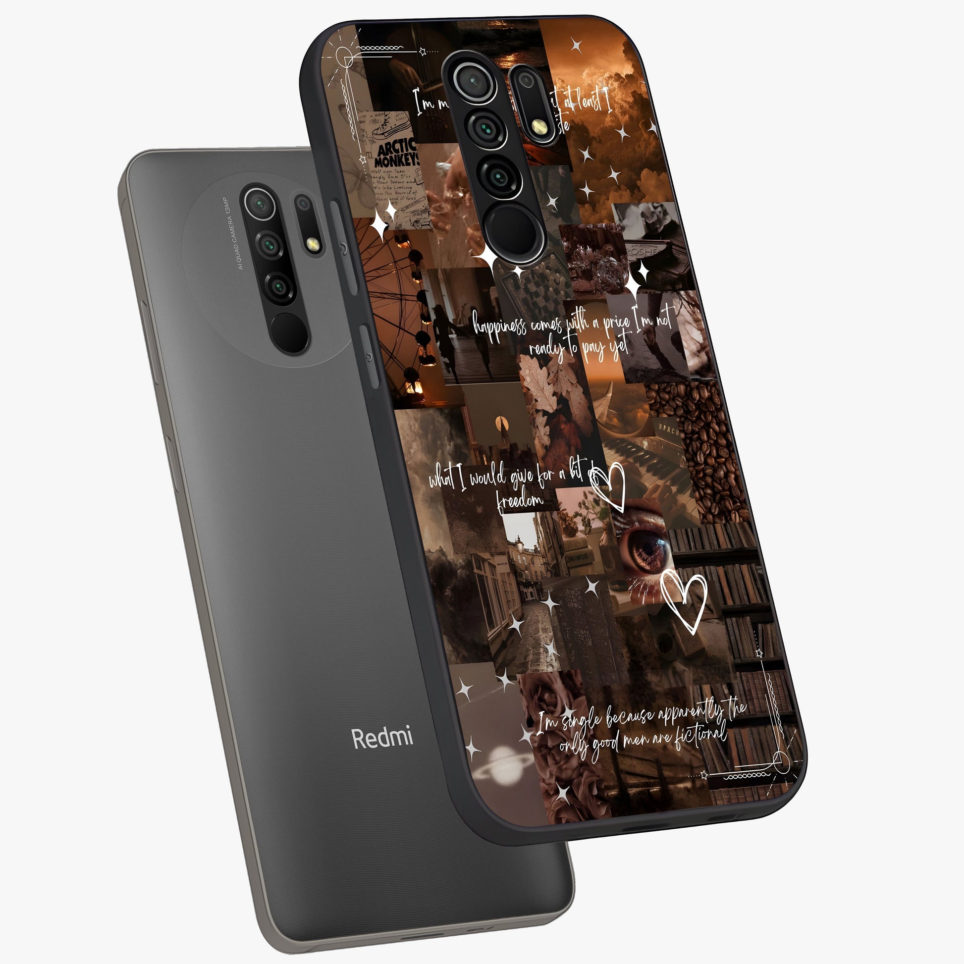 Bittersweet Aesthetic Chaos Glass Case displayed in angled mockup highlighting expressive abstract artwork and edgy aesthetic theme.