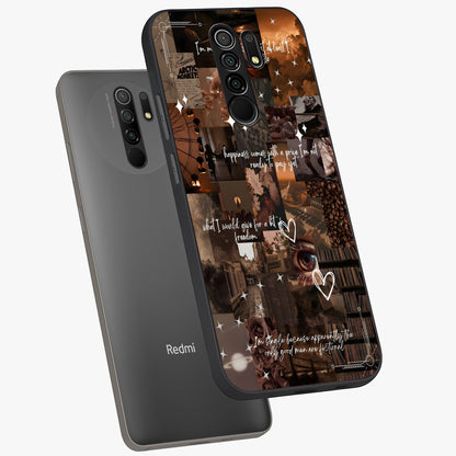 Bittersweet Aesthetic Chaos Glass Case displayed in angled mockup highlighting expressive abstract artwork and edgy aesthetic theme.