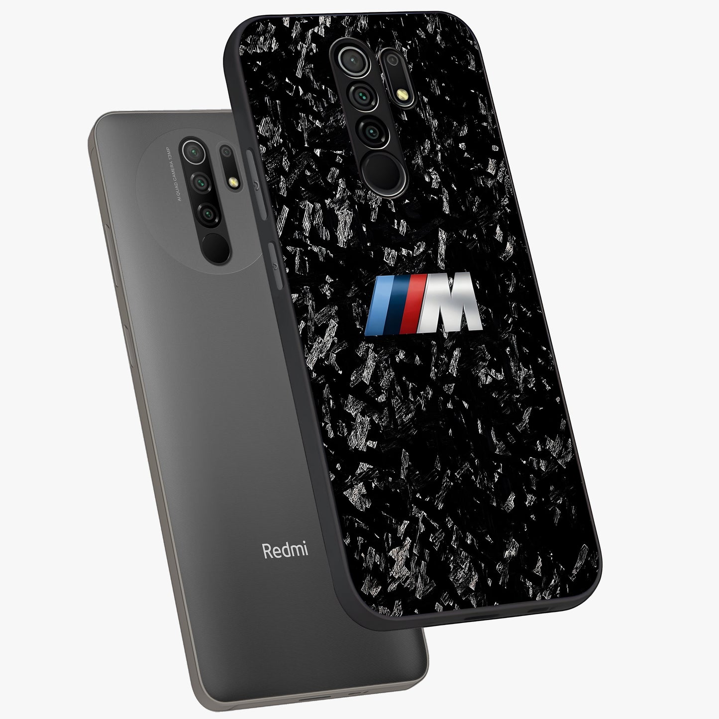 Carbon Speed Mark Glass Case displayed in angled mockup highlighting racing inspired carbon design and sleek aesthetic style.