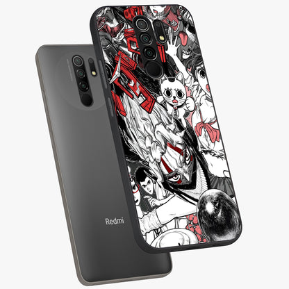 Crimson Chaos Panel Glass Case displayed in angled mockup highlighting chaotic panel style design with modern graphic theme.