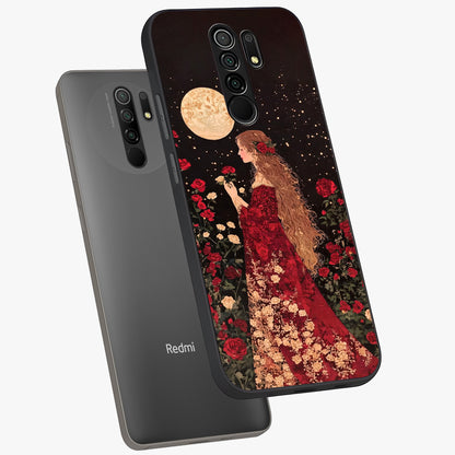 Crimson Dreams Glass Case displayed in angled mockup highlighting soft crimson aesthetic design with artistic theme.