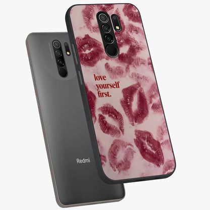 Crimson Kiss Love Glass Case displayed in angled mockup highlighting bold love inspired design with modern aesthetic style.